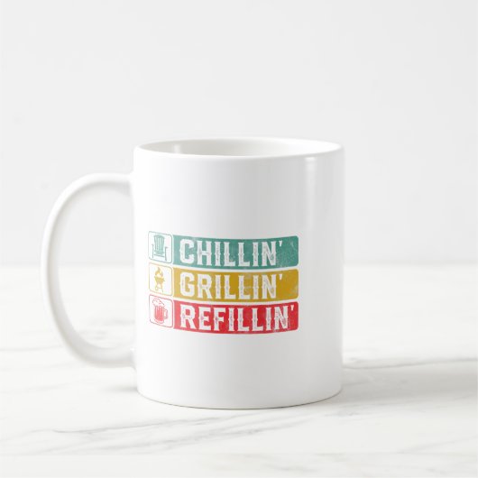 Chillin Grillin Refillin Grillen Pit Meat Smoker G Kaffeetasse (Links)