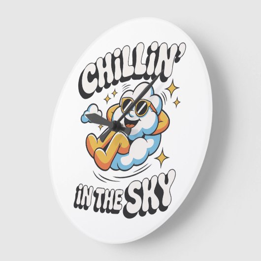 Chillin in den Himmel - Fun Cloud Wall Clock Große Wanduhr (Winkel)