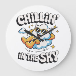Chillin in den Himmel - Fun Cloud Wall Clock Große Wanduhr