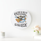 Chillin in den Himmel - Fun Cloud Wall Clock Große Wanduhr (Zuhause)