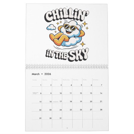 Chillin' in der Niedlichen Wolkendesignmauer Kalender (Mär 2026)