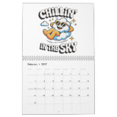 Chillin' in der Niedlichen Wolkendesignmauer Kalender (Feb 2027)
