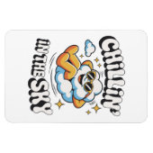 Chillin' in Sky Cloud Design Fun Kühlschrank Magnet (Horizontal)