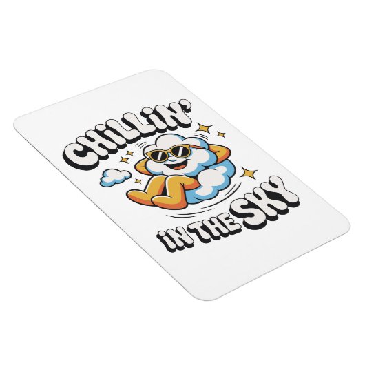 Chillin' in Sky Cloud Design Fun Kühlschrank Magnet (Rechte Seite)