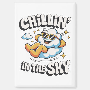 Chillin' in Sky Cloud Design Fun Kühlschrank Magnet