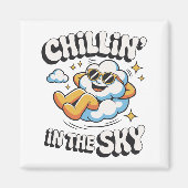 Chillin' in Sky Cloud Design Fun Kühlschrank Magnet (Vorne)