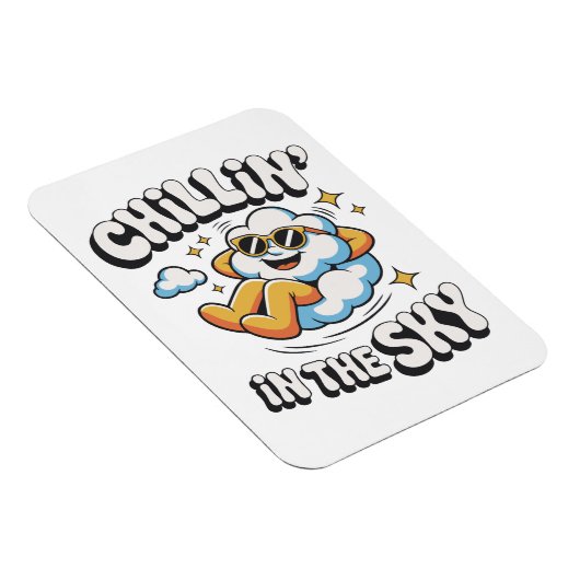 Chillin' in Sky Cloud Design Fun Kühlschrank Magnet (Rechte Seite)