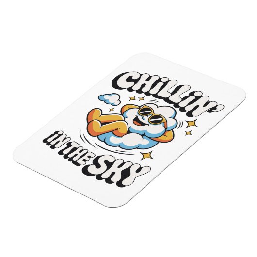 Chillin' in Sky Cloud Design Fun Kühlschrank Magnet (Linke Seite)