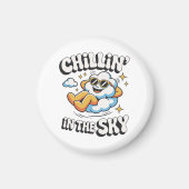 Chillin' in Sky Cloud Design Fun Kühlschrank Magnet (Vorne)