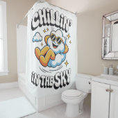 Chillin' in Sky Fun Cloud Design Duschvorhang (Beispiel)