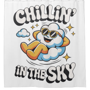Chillin' in Sky Fun Cloud Design Duschvorhang