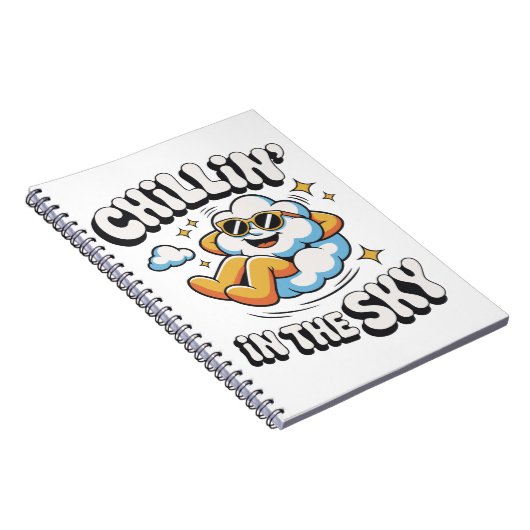 Chillin' in Sky - Fun Cloud Design Spiral Notizblock (Rechte Seite)