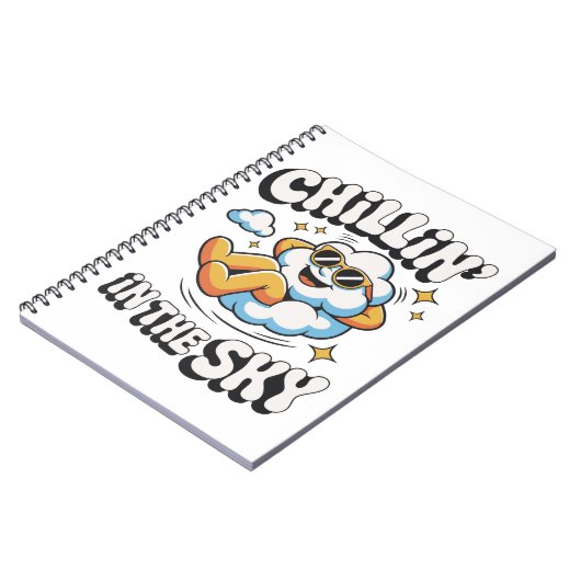 Chillin' in Sky - Fun Cloud Design Spiral Notizblock (Linke Seite)