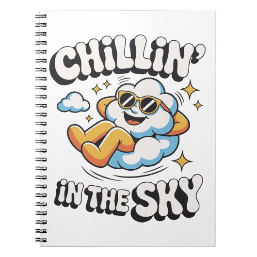 Chillin' in Sky - Fun Cloud Design Spiral Notizblock (Vorderseite)