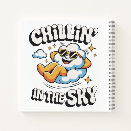 Chillin' in Sky - Fun Cloud Design Spiral Notizblock (Rückseite)