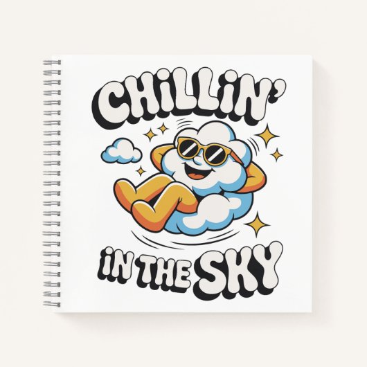 Chillin' in Sky - Fun Cloud Design Spiral Notizblock (Vorderseite)