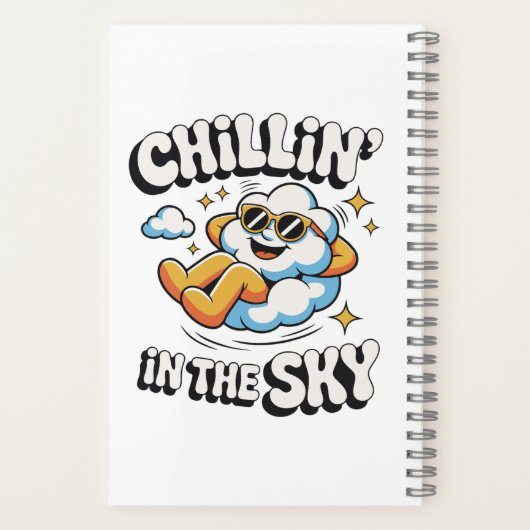Chillin' in Sky - Fun Cloud Design Spiral Notizblock (Rückseite)