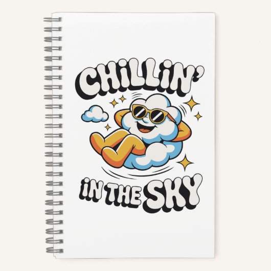 Chillin' in Sky - Fun Cloud Design Spiral Notizblock (Vorderseite)