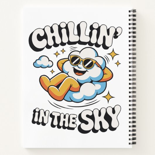 Chillin' in Sky - Fun Cloud Design Spiral Notizblock (Rückseite)