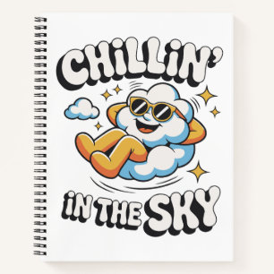 Chillin' in Sky - Fun Cloud Design Spiral Notizblock