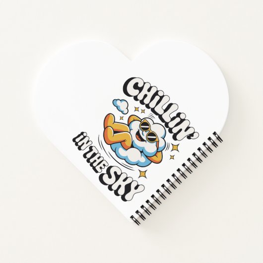 Chillin' in Sky - Fun Cloud Design Spiral Notizblock (Rückseite)