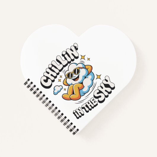 Chillin' in Sky - Fun Cloud Design Spiral Notizblock (Vorderseite)