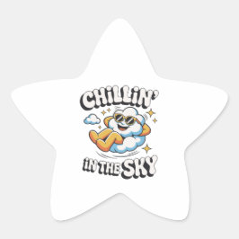 Chillin' in Sky Niedlich Cloud Design for Fun Summ Stern-Aufkleber