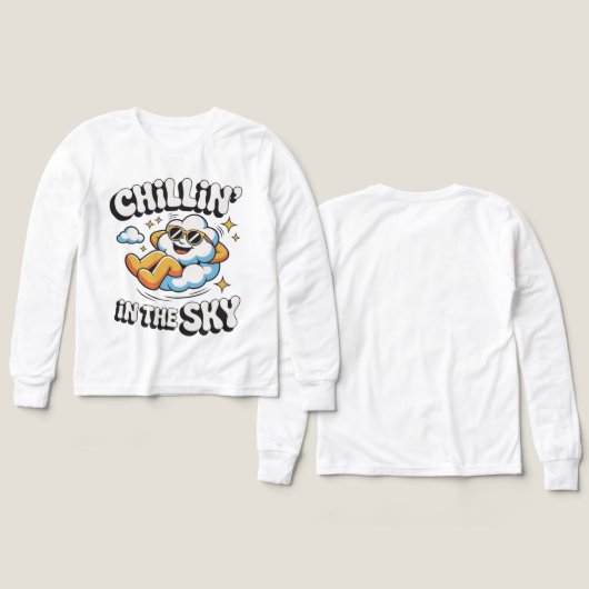Chillin' in Sky Retro Cloud Design für den Sommer (Design Vorderseite & Rückseite)