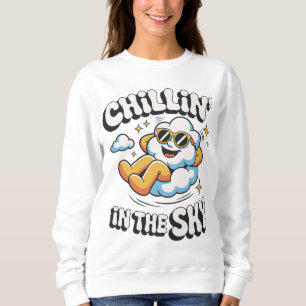 Chillin' in Sky Retro Cloud Design für den Sommer Sweatshirt