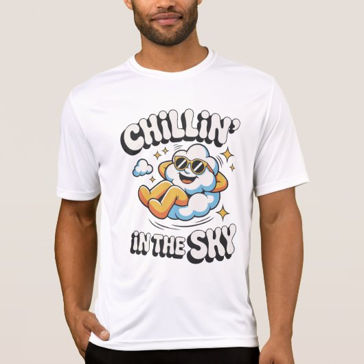 Chillin' in Sky Retro Cloud Design für den Sommer T-Shirt (Vorderseite)