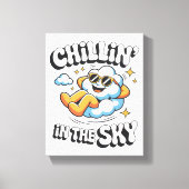 Chillin' in the Sky - Relaxte Cloud Retro Imitats Leinwanddruck (Vorderseite)
