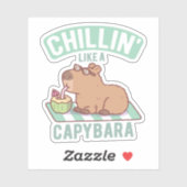 Chillin like a Capybara Funny Aufkleber (Blatt)