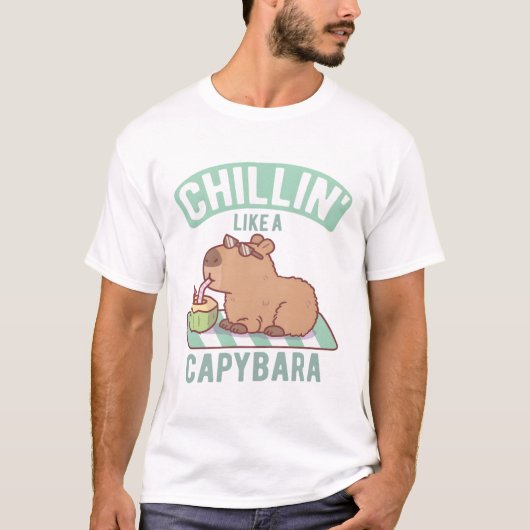Chillin like a Capybara Funny T-Shirt (Vorderseite)