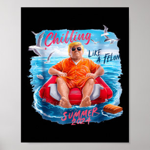 Chillin like a Felon Summer 2024 90s 4. Juli T Poster