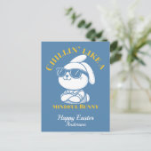 Chillin' like a Mindful Bunny Oaster Postkarte (Stehend Vorderseite)