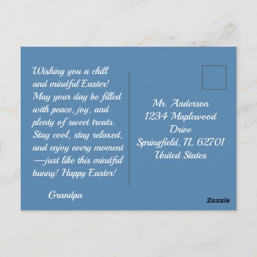 Chillin' like a Mindful Bunny Oaster Postkarte (Rückseite)