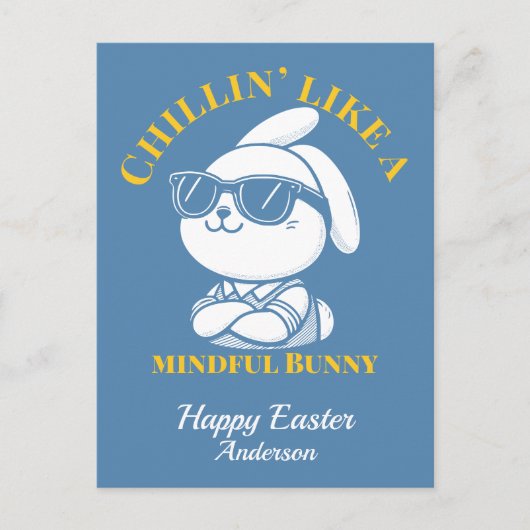 Chillin' like a Mindful Bunny Oaster Postkarte (Vorderseite)