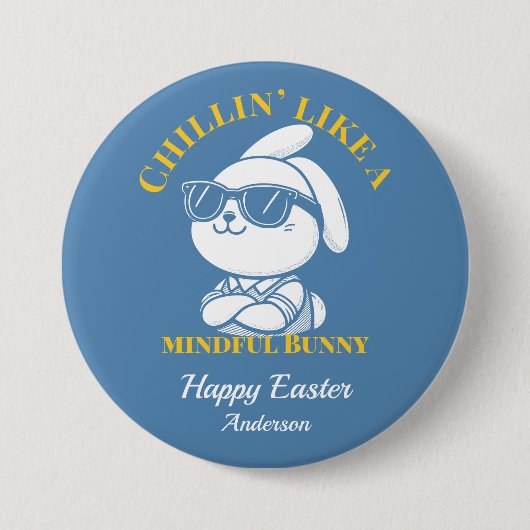 Chillin' like a Mindful Bunny Personalisiert Oaste Button (Vorderseite)