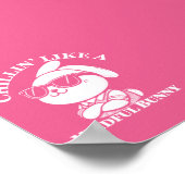 Chillin’ like a Mindful Bunny - Pink Poster (Ecke)