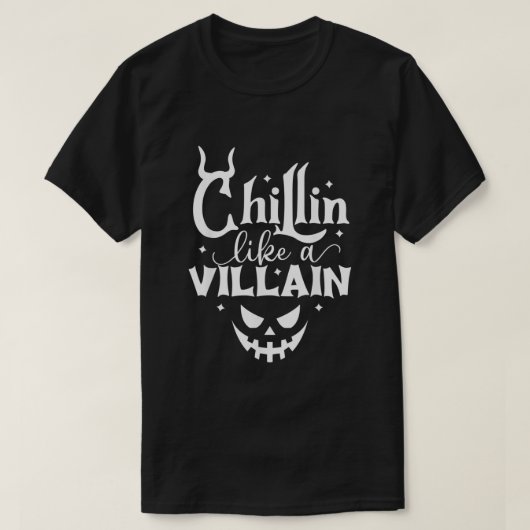 Chillin like a Villain Kürbislaterne Funny T-Shirt (Design vorne)
