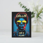 Chillin like a Villain Postcard Postkarte (Stehend Vorderseite)