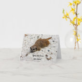 Chillin' Meerkat Faltkarte Karte (Gelbe Blume)