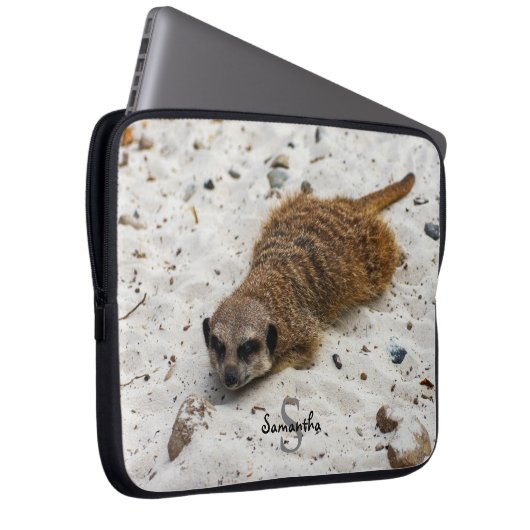 Chillin' Meerkat Laptopschutzhülle (Vorne Rechts)