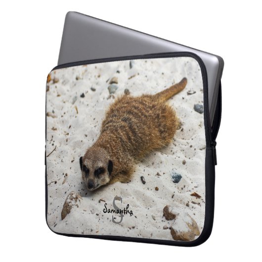 Chillin' Meerkat Laptopschutzhülle (Vorderseite Links)
