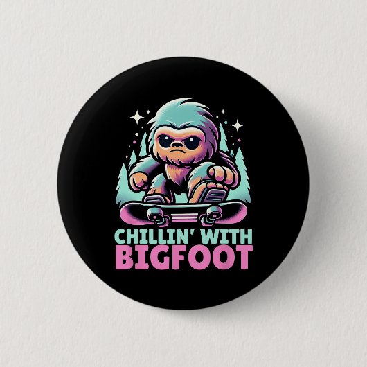 Chillin" mit Bigfoot Alpiner Wintersportort Snowbo Button (Vorderseite)