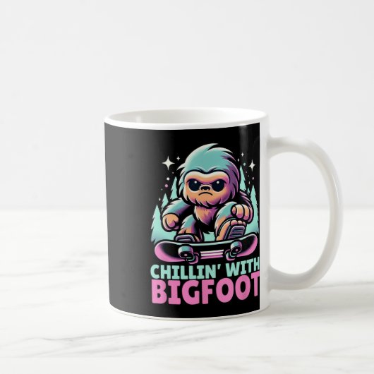 Chillin" mit Bigfoot Alpiner Wintersportort Snowbo Kaffeetasse (Rechts)