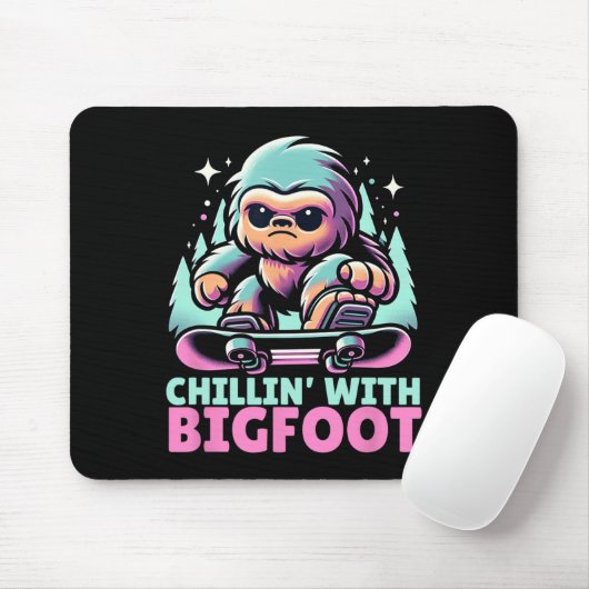 Chillin" mit Bigfoot Alpiner Wintersportort Snowbo Mousepad (Mit Mouse)
