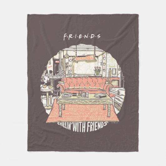 Chillin' mit FRIENDS™ Cartoon Fleecedecke (Vorderseite)