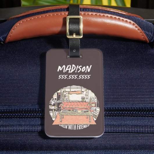 Chillin' mit FRIENDS™ Cartoon Gepäckanhänger (Vorderseite Insitu 2)