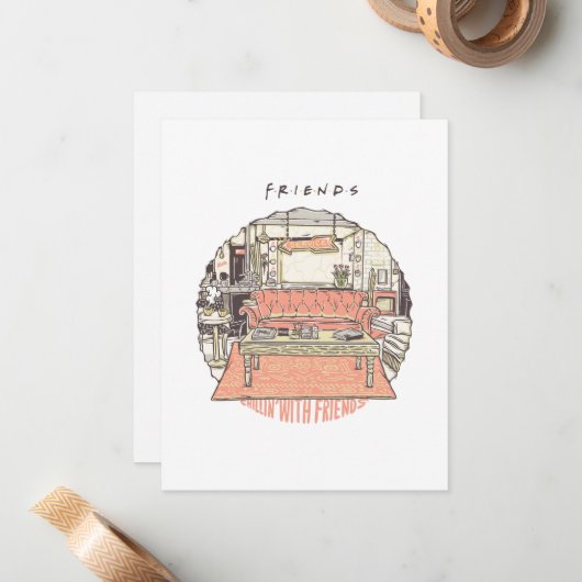 Chillin' mit FRIENDS™ Cartoon Mitteilungskarte (Vorderseite/Rückseite Beispiel)